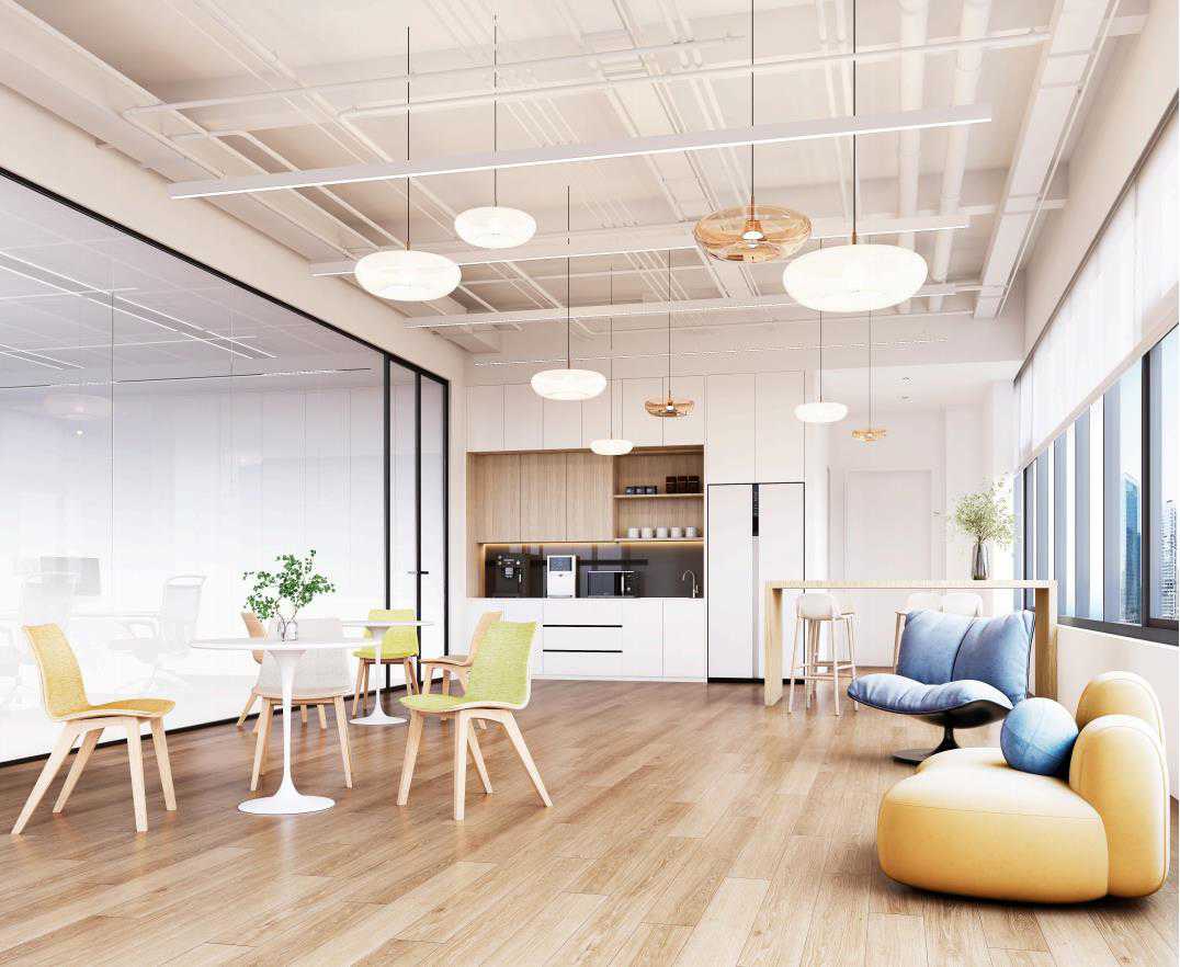 敞開辦公區(qū)設計效果圖